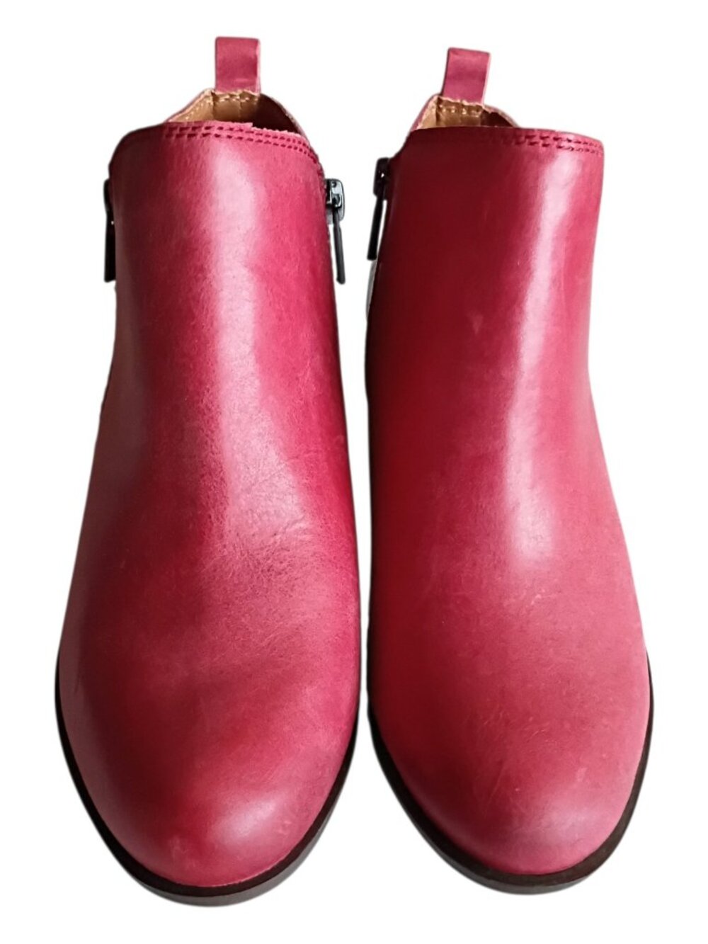 LUCKY BRAND Women's Basel Ankle Boots Red Leather Sz 7M - Picture 6 of 12